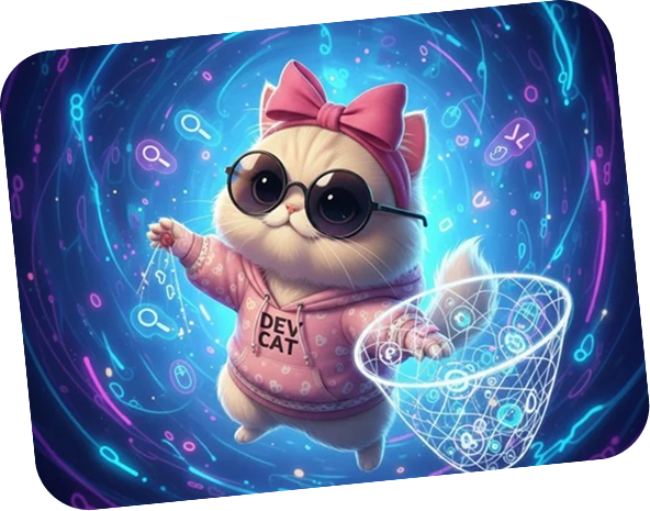 파란 매직넷으로 데이터를 건져 올리는 DEV CAT 페르시안 고양이